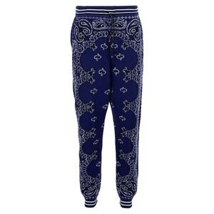 Amiri Tapered Bandana Sweatpants in Blue Cotton And Cashmere